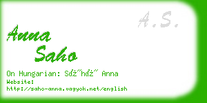 anna saho business card